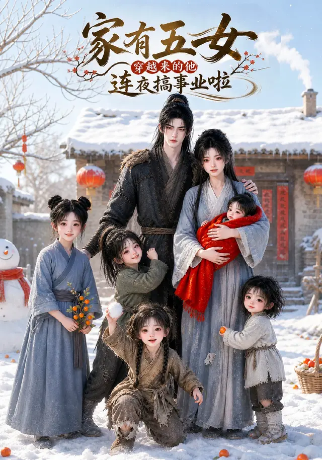 黄果短剧《家有五女，穿越来的他连夜搞事业啦》都市情感短剧海报