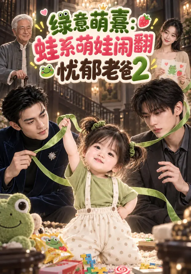 黄果短剧《绿意萌熹：蛙系萌娃闹翻忧郁老爸2》都市情感短剧海报