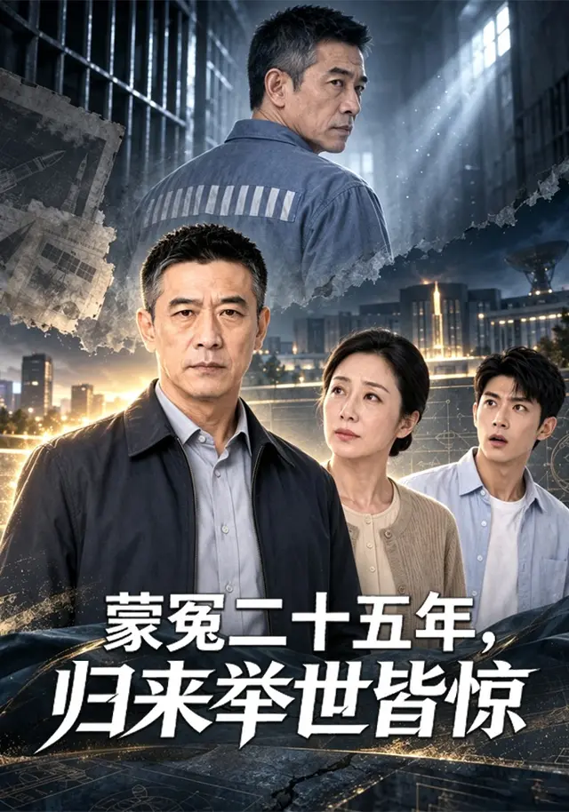 黄果短剧《蒙冤二十五年，归来举世皆惊》都市情感短剧海报
